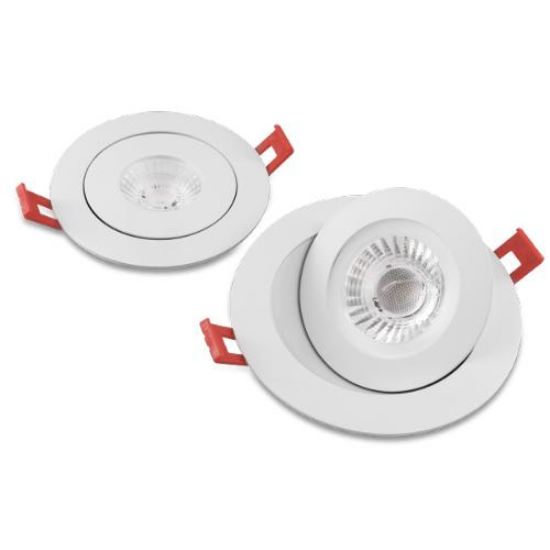 Picture of 4'' LED Floating Gimbal, 9 Watts, Pre-select CCT 3K/4K/5K, 700 lms, Dimmable 10-100%, 120V, Round, White