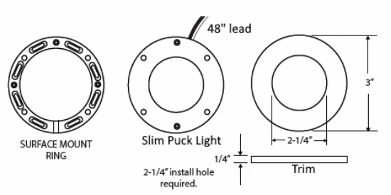 Picture of Super Thin LED Puck Light, 2.2 watt, 4000K, Dimmable, 170 lms, 7mm Thick