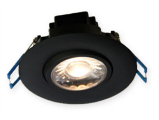 Picture of 3'' Gimbal Recessed LED, 8 watt, 3000K, 550 lms, Triac Dimmer 10-100%, 120V, Round, Black