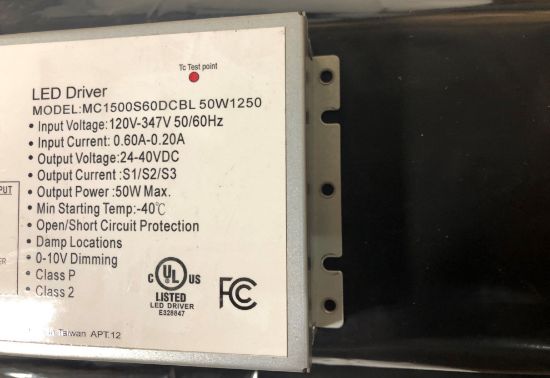Picture of LED Driver, 60 watts, 25 - 42V DC Dimming 0-10V, Max. 1.5A, Damp Locations, 120-347V