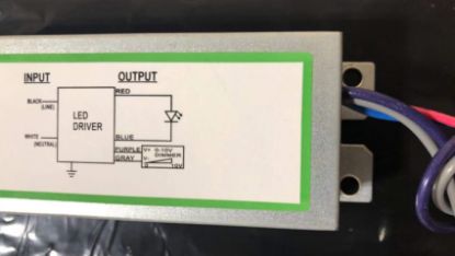Picture of LED Driver, 60 watts (1150), 26-43V DC Dimming 0-10V, Max. 1.15A, Damp Locations, 347V
