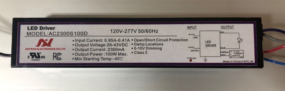 Factory Direct Lighting FDL LED. LED Driver, 100 watts, 28-36V DC