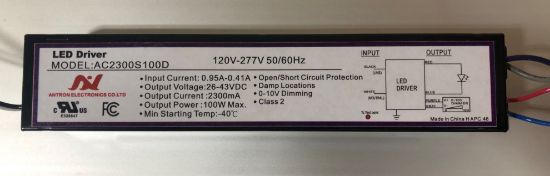 Picture of LED Driver, 100 watts, 28-36V DC Dimming 0-10V, Max. 2.3A, Damp Locations, 120M