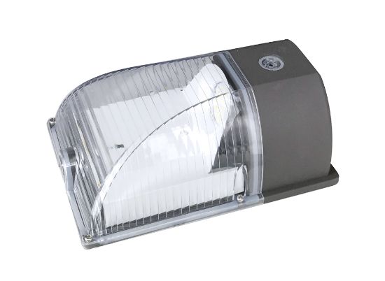 Picture of LED Mini Wall Pack, Pre-Select 3 Wattage 13-18-26 watts, Pre-Select 3 CCT 3000K-4000K-5000K, IP 65 Rated, 120-277V, with photo cell