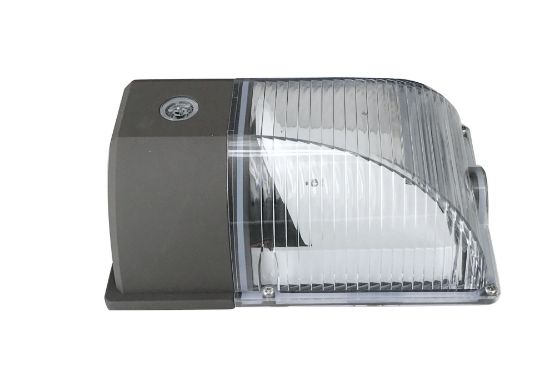 Picture of LED Mini Wall Pack, Pre-Select 3 Wattage 13-18-26 watts, Pre-Select 3 CCT 3000K-4000K-5000K, IP 65 Rated, 120-277V, with photo cell