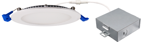 Picture of 6" Slim LED Light Panel, 15watts, 1230 lms, CRI 90+, Triac Dimmable, Pre-select 5 CCT, Wire Connector, 120V, ROUND, Wet Location