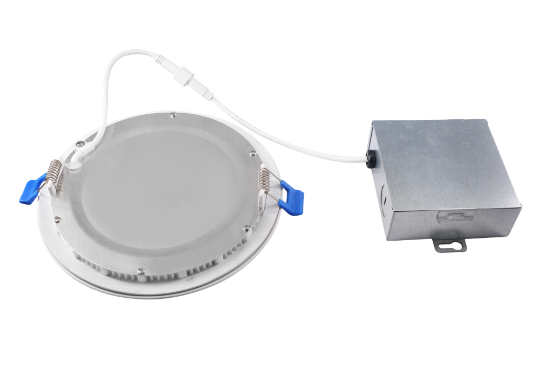 Picture of 6" Slim LED Light Panel, 15watts, 1230 lms, CRI 90+, Triac Dimmable, Pre-select 5 CCT, Wire Connector, 120V, ROUND, Wet Location