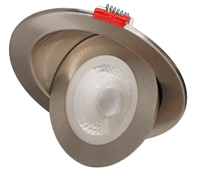 Picture of 4" LED Floating Gimbal, 9 watts, Pre-select 5 CCT, 740 lms, Dimmable 10-100%, 120V, Round, Brush Nickel