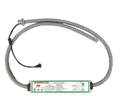 Picture of LED Emergency Pack, 10 watts, 15-55V DC, Min. 90 mins, Battery 6.4V, 120-347V, with Flexible Conduit