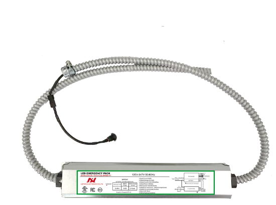 Picture of LED Emergency Pack, 20 watts, 15-55V DC, Min. 90 mins, Battery 9.6V, 120-347V, with Flexible Conduit