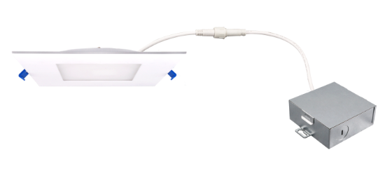 Picture of 4'' Slim LED Light Panel, 12 watts, 700 lms, Dimmable, Pre-select 5 CCT, 120V, SQUARE, Damp Location