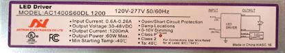 Picture of LED Driver, 60 watts (1150), 30-48 VDC Dimming 0-10V, Max. 1.05A, Damp Locations, 120M