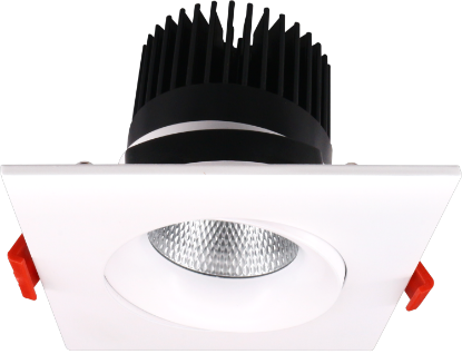 Picture of 3.5'' Recessed Gimbal Downlight, 12 watts, 800 lms, Pre-select 5 CCT, Triac Dimming, 120V, White, Square, Wet Location