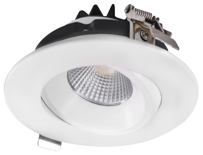 Picture of 4'' Recessed Gimbal Downlight, 12 watts, 800 lms, Pre-select 5 CCT, Triac Dimming, 120V, White, Round, Wet Location