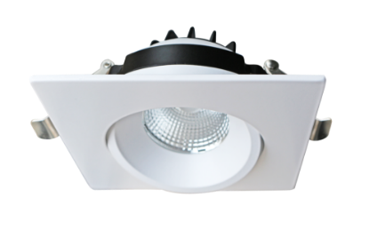 Picture of 4'' Recessed Gimbal Downlight, 12 watts, 800 lms, Pre-select 5 CCT, Triac Dimming, 120V, White, Square, Wet Location