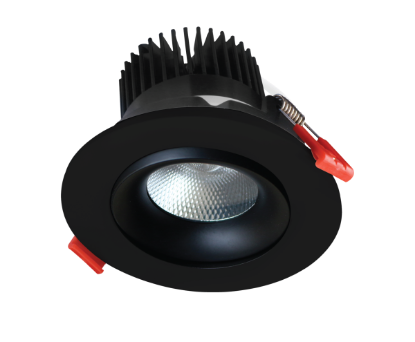 Picture of 3.5'' Recessed Gimbal Downlight, 12 watts, 800 lms, CRI 90+, Pre-select 5 CCT, Triac Dimming, 120V, Black, Round, Wet Location
