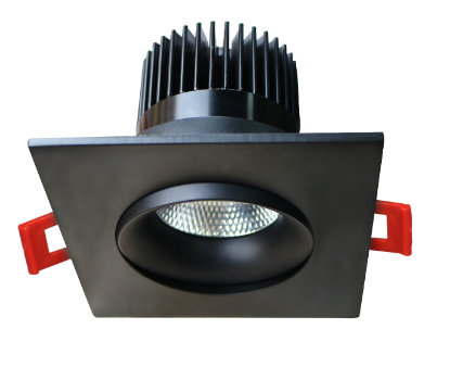 Picture of 3.5'' Recessed Gimbal Downlight, 12 watts, 985 lms, CRI 90+, Pre-select 5 CCT, Triac Dimming, 120V, Black, Square, Wet Location