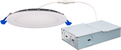 Picture of 4" Slim LED Light Panel, 9 watts, 740 lms, CRI 90+,  Triac Dimmable, Pre-select 5 CCT, Wire Connector, 120V, ROUND, Wet Location