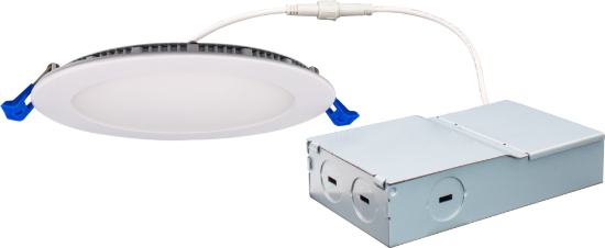 Picture of 4" Slim LED Light Panel, 9 watts, 740 lms, CRI 90+,  Triac Dimmable, Pre-select 5 CCT, Wire Connector, 120V, ROUND, Wet Location