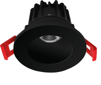 Picture of 2'' Recessed Downlight, 8 watts, 600 lms, CRI 90+, Pre-select 5 CCT, Triac Dimming, 120V, Black, Round, Wet Location