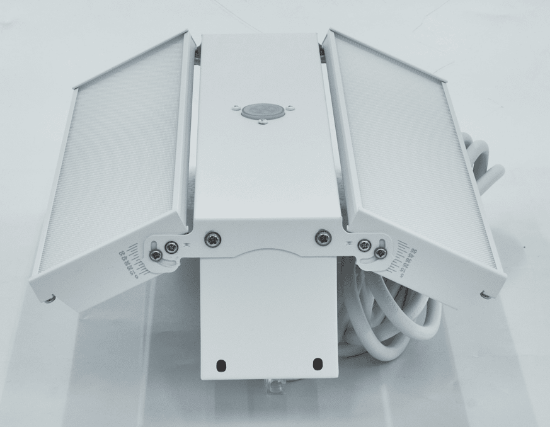 Picture of FDL LED Foldable Adjustable Beam Angle Linear Highbay, Pre-Select 3 Wattage 80-100-150 watts, Pre-Select 3 CCT 3500K-4000K-5000K, up to 150 lms/W, Dimmable 0-10V, Pre-adjustable angle 0-60°, 120-347V