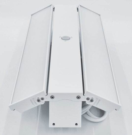 Picture of FDL LED Foldable Adjustable Beam Angle Linear Highbay, Pre-Select 3 Wattage 180-200-220 watts, Pre-Select 3 CCT 3500K-4000K-5000K, up to 150 lms/W, Dimmable 0-10V, Pre-adjustable angle 0-60°, 120-347V