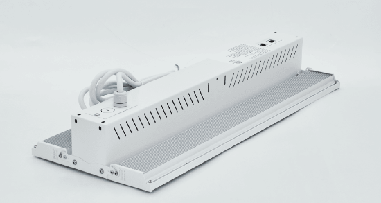 Picture of FDL LED Foldable Adjustable Beam Angle Linear Highbay, Pre-Select 3 Wattage 180-200-220 watts, Pre-Select 3 CCT 3500K-4000K-5000K, up to 150 lms/W, Dimmable 0-10V, Pre-adjustable angle 0-60°, 120-347V