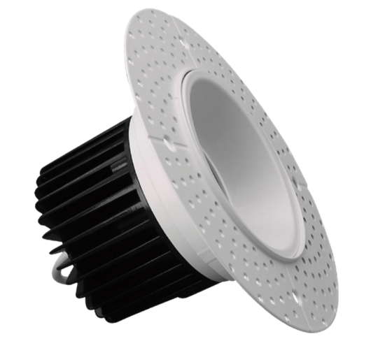 Picture of 4'' Trimless LED Downlight, 15 watts, Triac Dimming, 1230 lms, 5 CCT Switchable, 120V, Wet Location, Round, White
