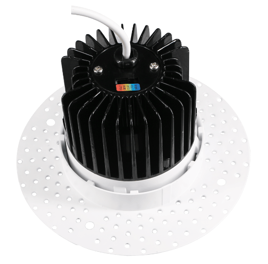 Picture of 4'' Trimless LED Downlight, 15 watts, Triac Dimming, 1230 lms, 5 CCT Switchable, 120V, Wet Location, Round, White