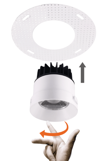 Picture of 3.5'' Trimless LED Downlight, 12 watts, Triac Dimming, 985 lms, 5 CCT Switchable, 120V, Wet Location, Round, White