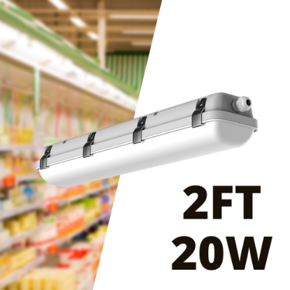 Picture of LED Vapor Tight IP65 Rated, 2 FT, 20 watts, 3 CCT 3.5K-4K-5K, 2600 lms, Dimming 0-10V, 120 - 347V