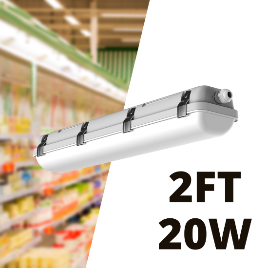 Picture of LED Vapor Tight IP65 Rated, 2 FT, 20 watts, 3 CCT 3.5K-4K-5K, 2600 lms, Dimming 0-10V, 120 - 347V