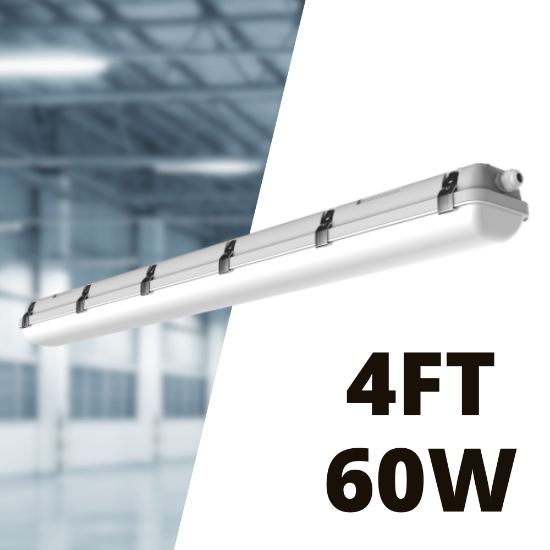 Picture of LED Vapor Tight IP65 Rated, 4 FT, 60 watts, 3 CCT 3.5K-4K-5K, 7800 lms, Dimming 0-10V, 120 - 347V