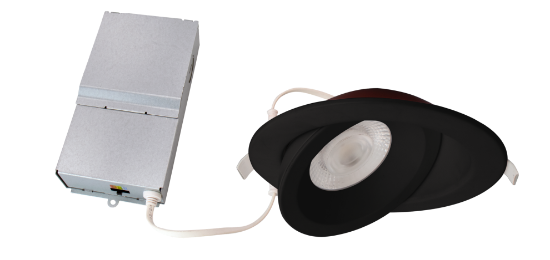 Picture of 4" LED Floating Gimbal,  2-hours Fire Rated, 9 watts, 738 lms, Pre-select 5CCT, Triac Dimming, 120V, Round, Damp Location, Black