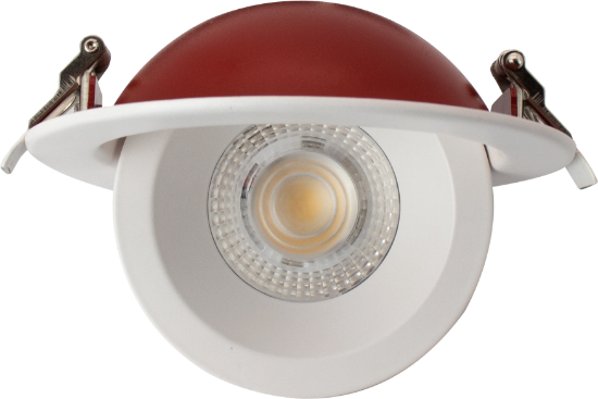 Picture of 4" LED Floating Gimbal, 2-hours Fire Rated, 9 watts, 738 lms, Pre-select 5CCT, Triac Dimming, 120V, Round, Damp Location, White