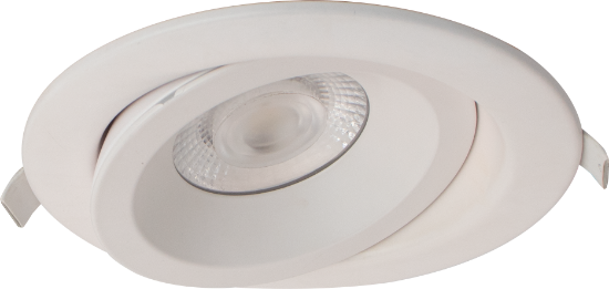 Picture of 4" LED Floating Gimbal, 2-hours Fire Rated, 9 watts, 738 lms, Pre-select 5CCT, Triac Dimming, 120V, Round, Damp Location, White