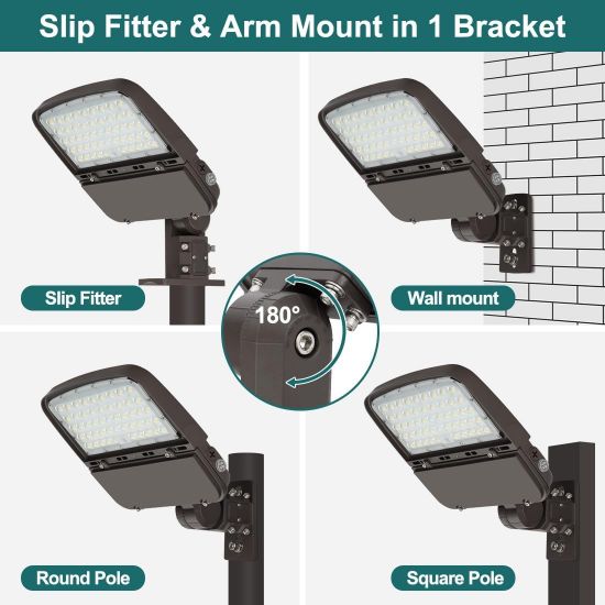 Picture of Universal Arm Mounting for Slipfitter, Wall Mount, Square and Round Pole, with wire channel, for FDFL Pro-Series Area/Flood Lights.