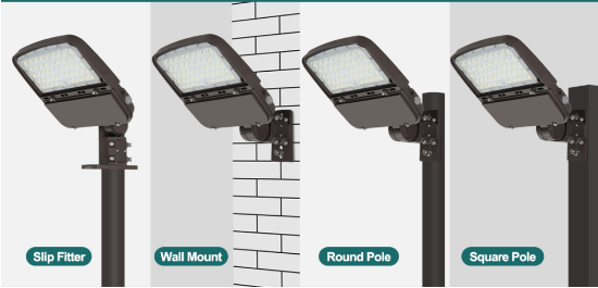 Picture of Universal Arm Mounting for Slipfitter, Wall Mount, Square and Round Pole, with wire channel, for FDFL Pro-Series Area/Flood Lights.