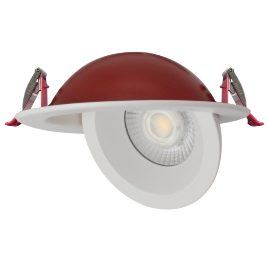 Picture of 4" LED Floating Gimbal, 2-hours Fire Rated, 9 watts, 738 lms, Pre-select 5CCT, Triac Dimming, 120V, Round, Damp Location, White