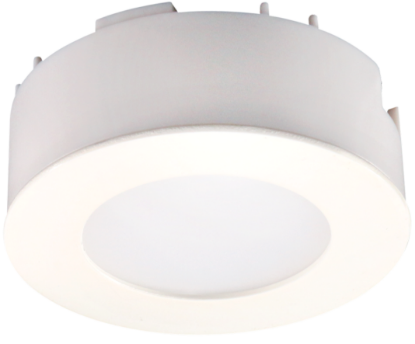 Picture of LED Puck Light, 3 watt, Pre-select 3CCT, Triac Dimmable, 200-240 lms, CRI 80, 12V DC, White with mounting ring
