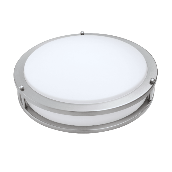 Picture of 12" LED Double Ring Flush Mount, 18 watts, 1170 lms, CRI 90+, Pre-select 5 CCT, Triac Dimming, Damp Location Rated, Brush Nickel, Round, 120V
